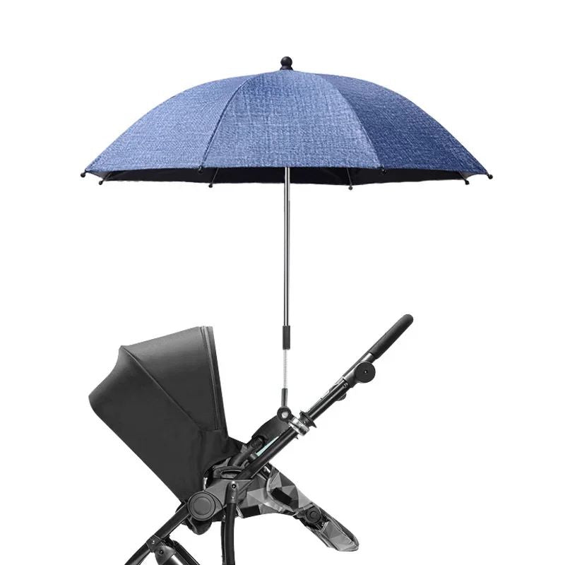 ombrelle pour poussette bleu protection UV en promenade