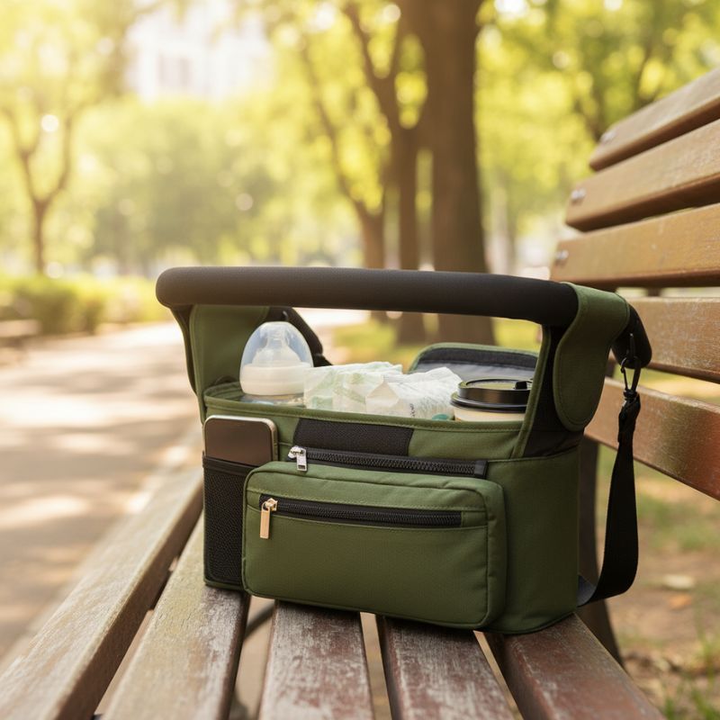 sac à langer vue latérale nomado vert