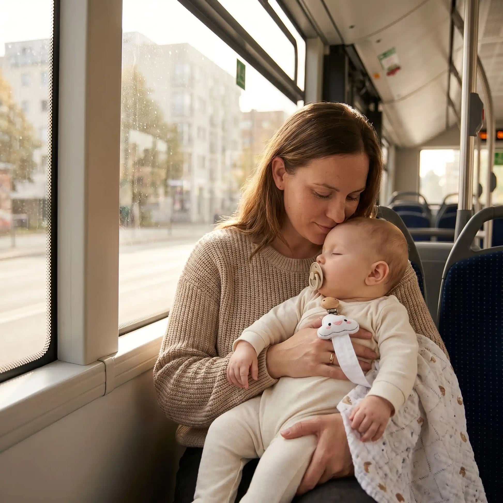 attache tétine bébé endormi