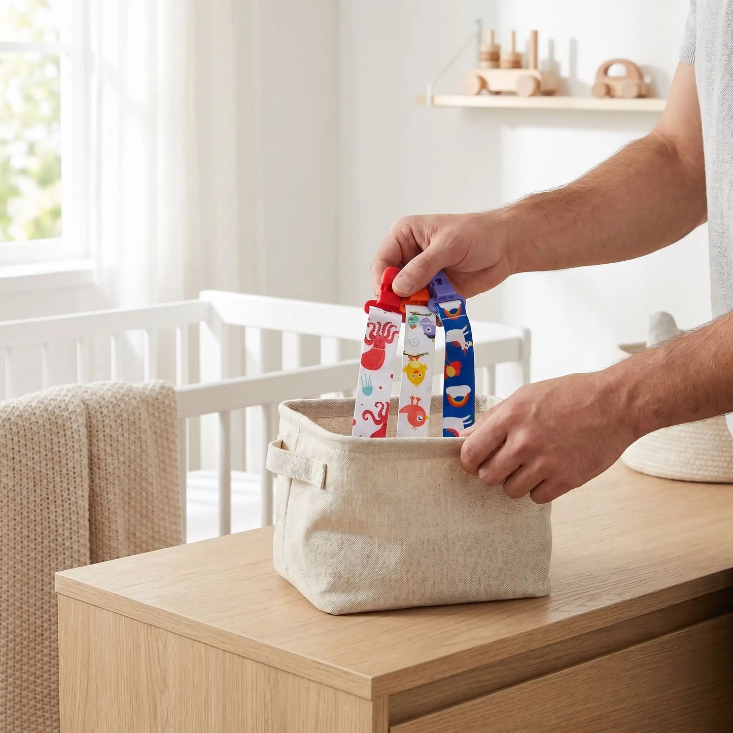 attache tétine élégante rangement pratique