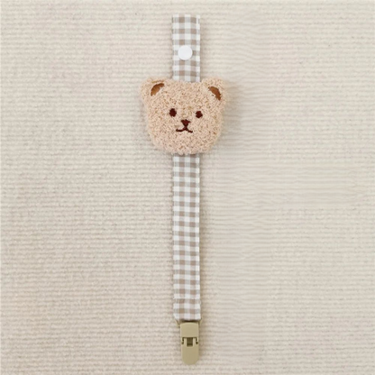 attache tetine essentielle ours beige