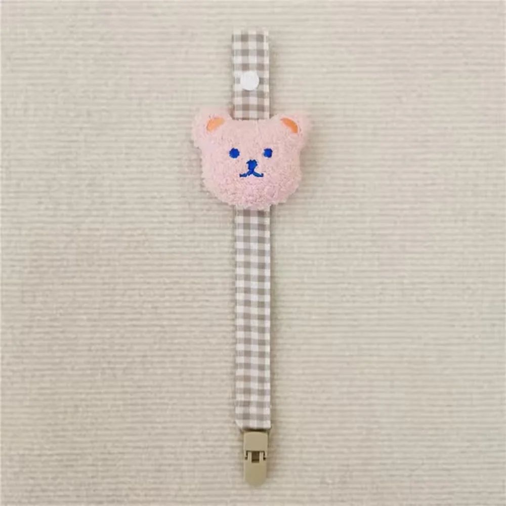attache tetine essentielle ours rose