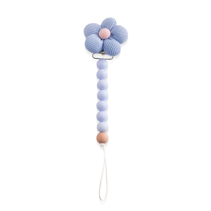 attache tetine silicone bleu