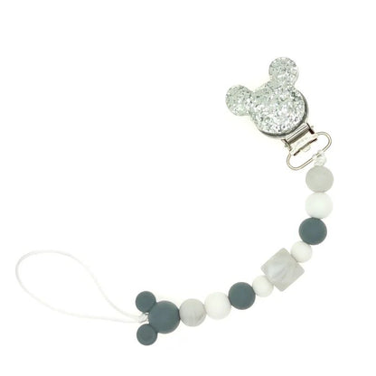 attache tetine silicone gris