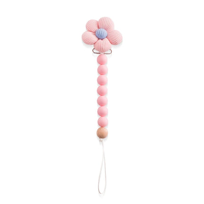 attache tetine silicone rose