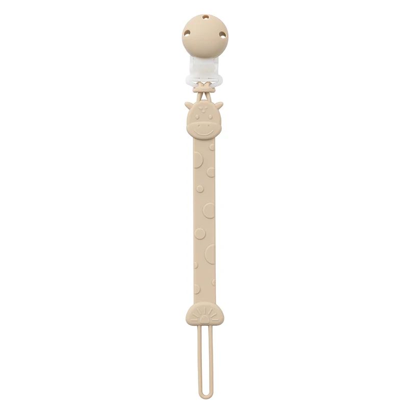 attache tetine silicone soft clip beige