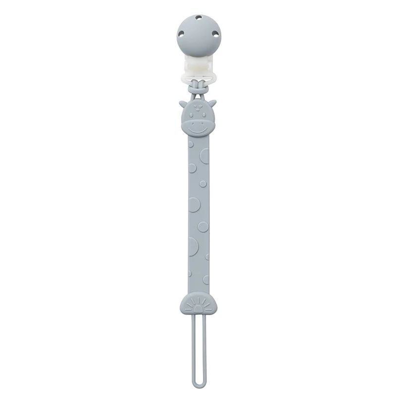 attache tetine silicone soft clip bleu gris