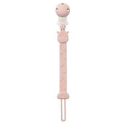 attache tetine silicone soft clip rose poudré