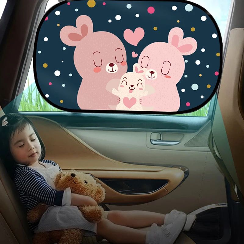 bébé confortable avec pare soleil voiture bebe motifs lapins