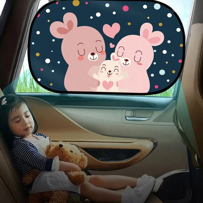 bébé confortable avec pare soleil voiture bebe motifs lapins