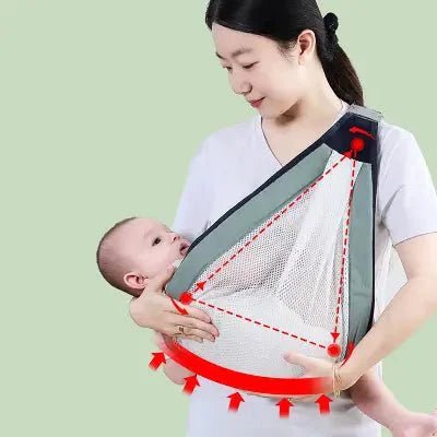 bébé confortable dans portage echarpe wrapa vert