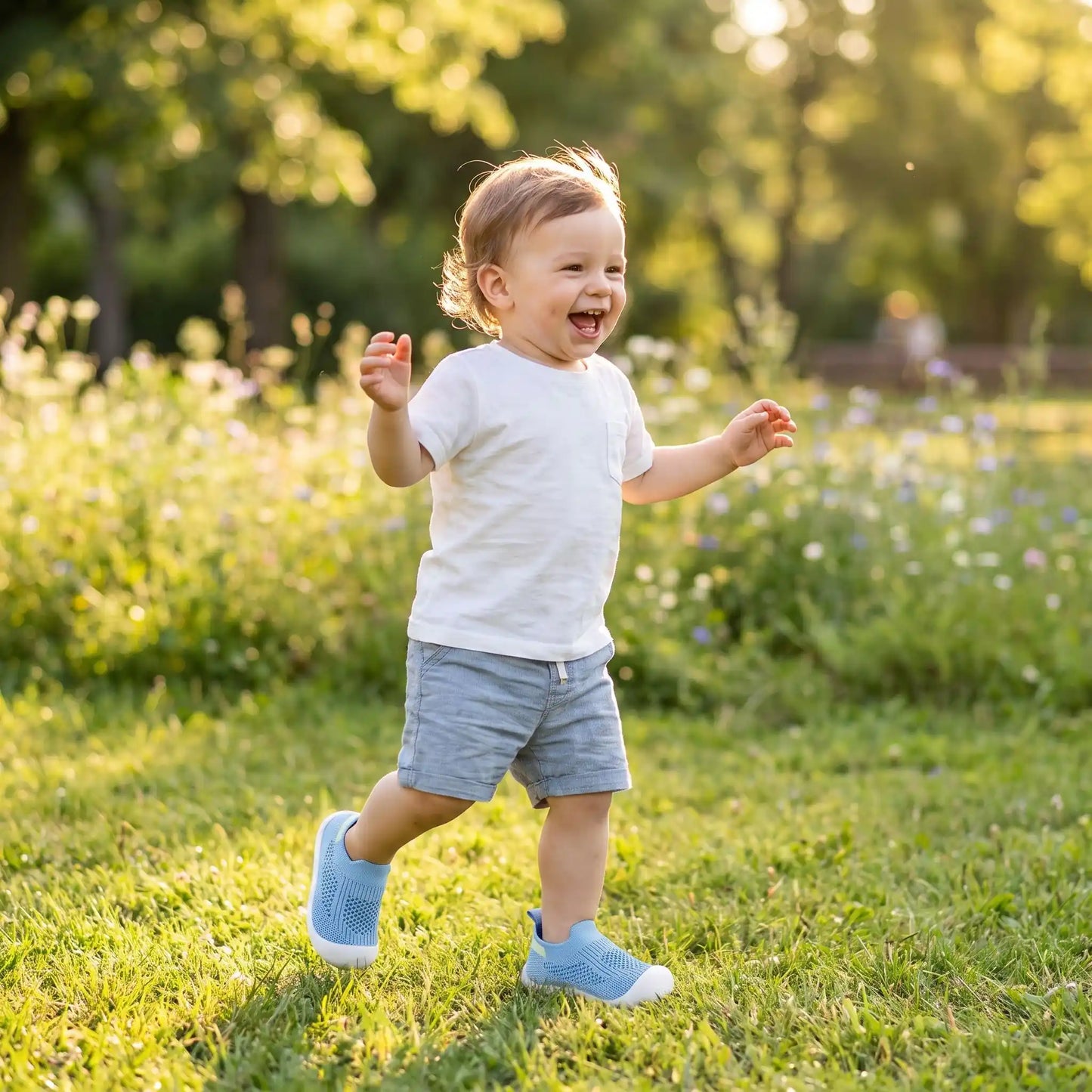 bébé courant avec chaussure souple pour bébé