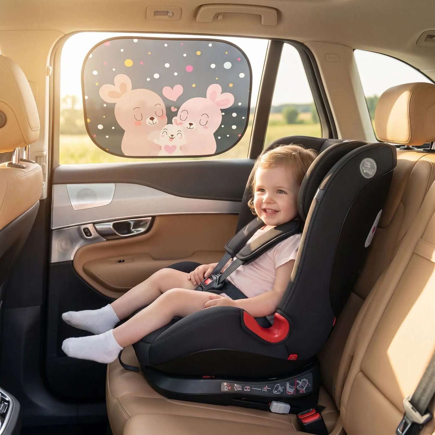 bébé heureux du pare soleil voiture bebe protection UV