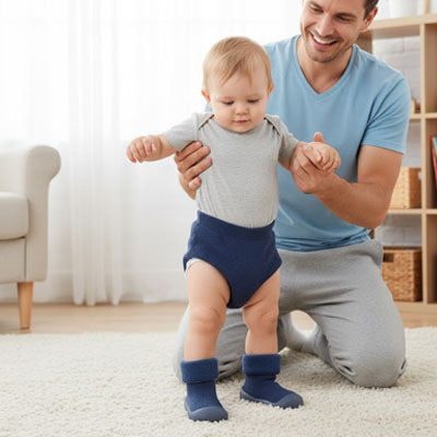 bébé marchant avec chaussures bébé minipieds