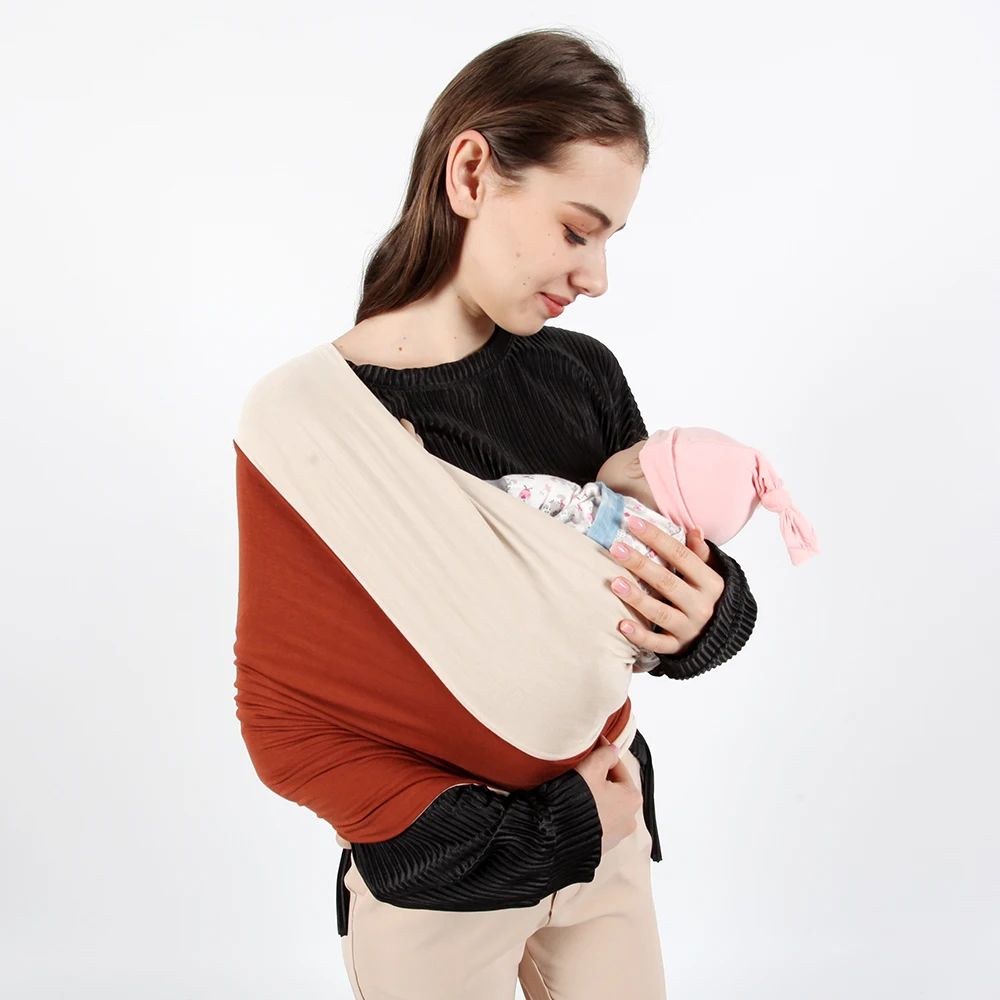 bebe portage echarpe respirante beige-orange