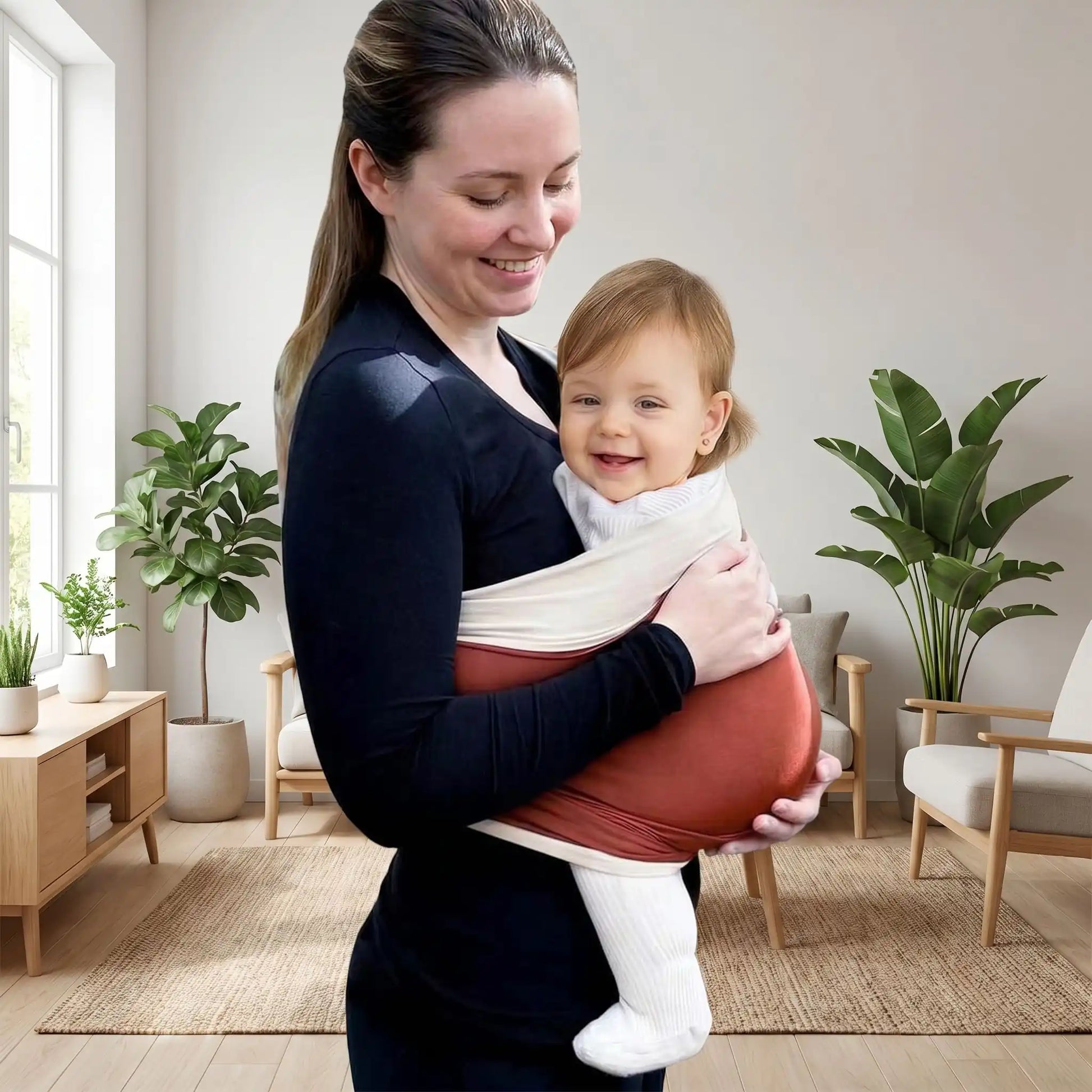 bebe portage echarpe respirante maman bébé heureux