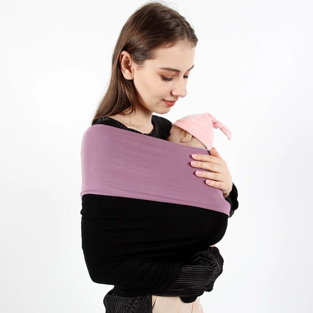 bebe portage echarpe respirante noir-violet