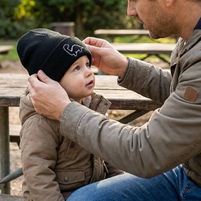 Bonnet bebe ajustable par papa