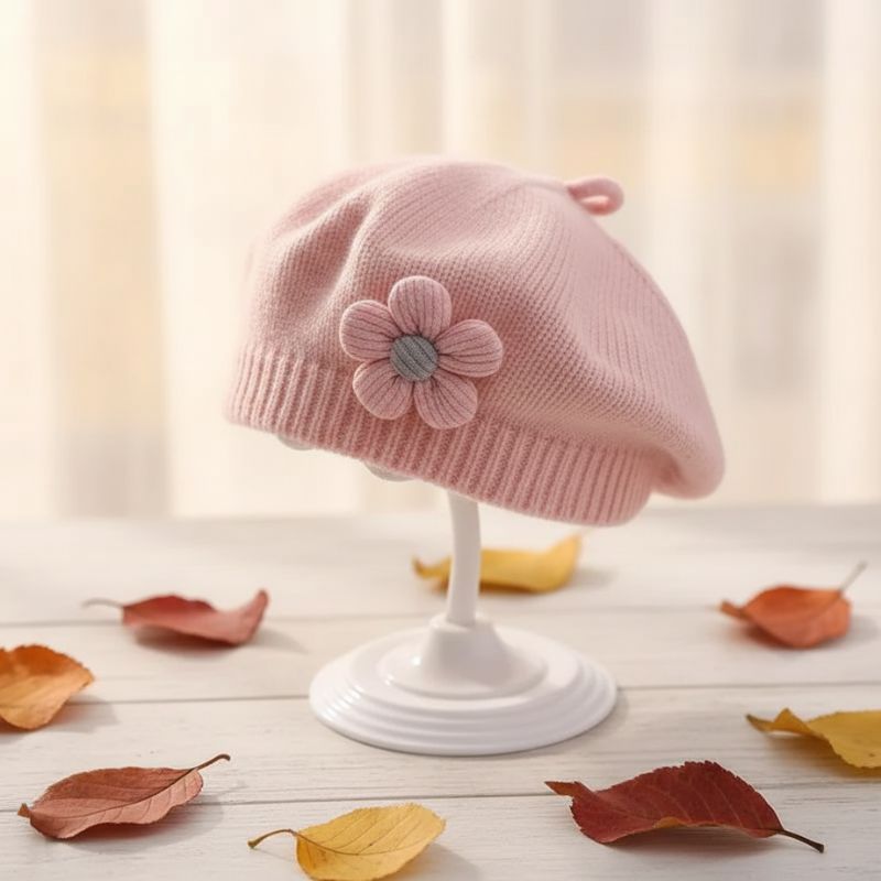 bonnet bébé fille rose coupe enveloppante