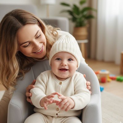 bonnet bébé garçon blanc pratique pour sorties hivernales