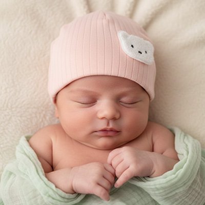 Bonnet bebe naissance rose confortable