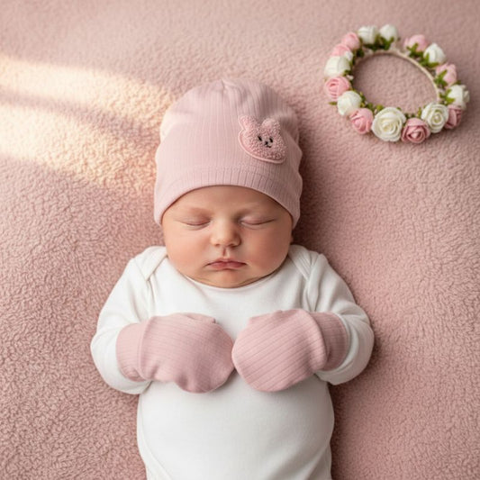 bonnet bebe naissance rose pour premiers jours