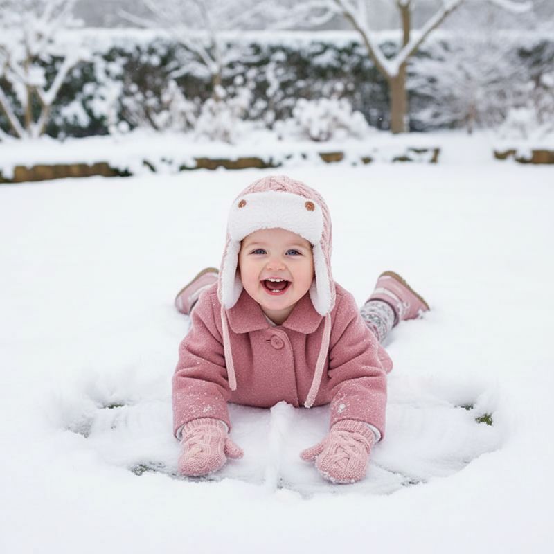 bonnet laine bebe rose contre baisse de température