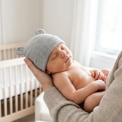 bonnet naissance bébé avec protection thermique