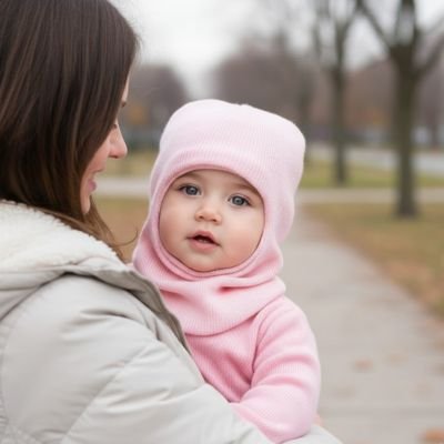 Cagoule bebe en matière douce et respirante