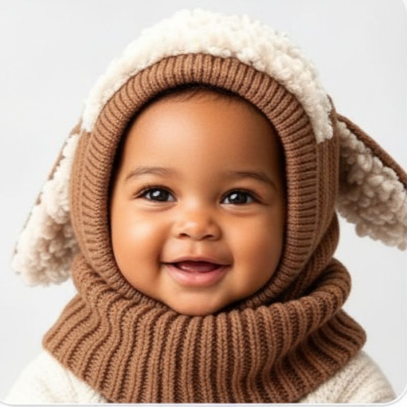 cagoule bébé fille marron lamby