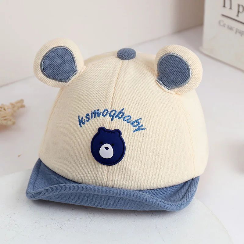 casquette bebe bleu anti uv ourson