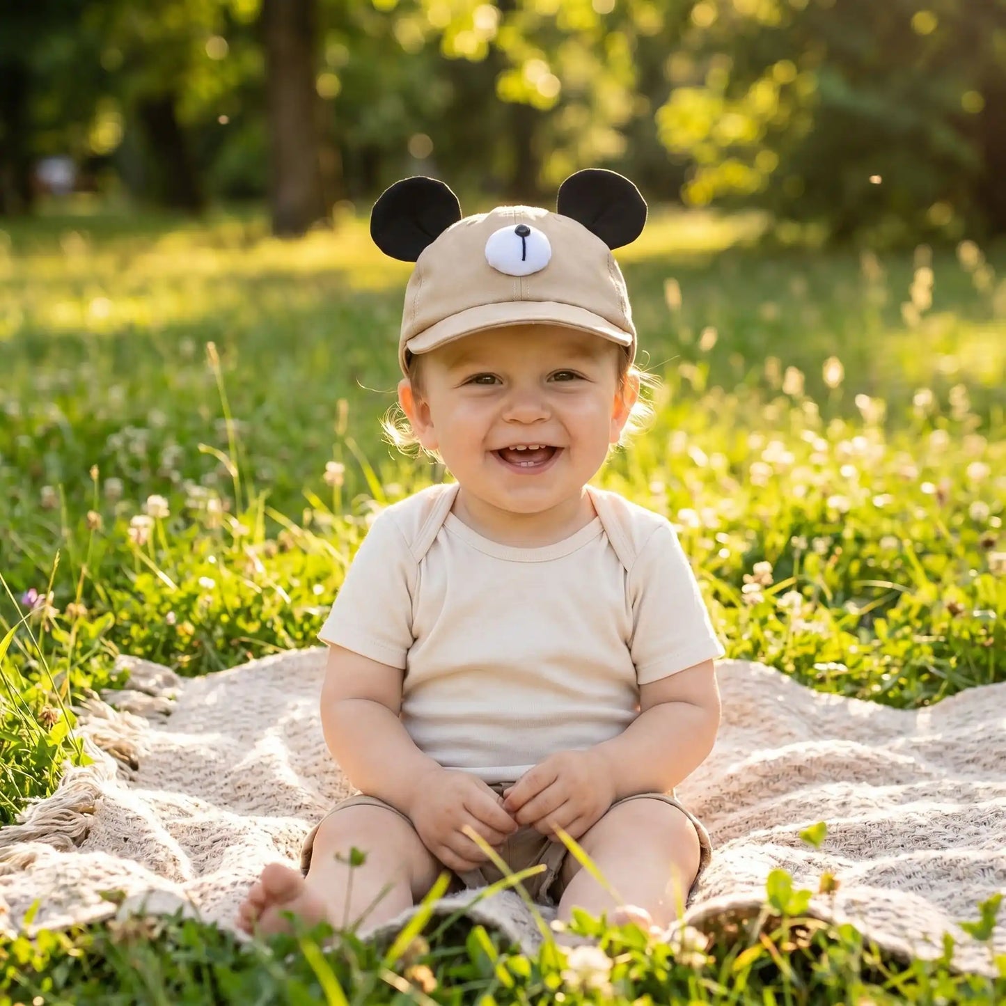 casquette bebe visière protectrice bébé souriant