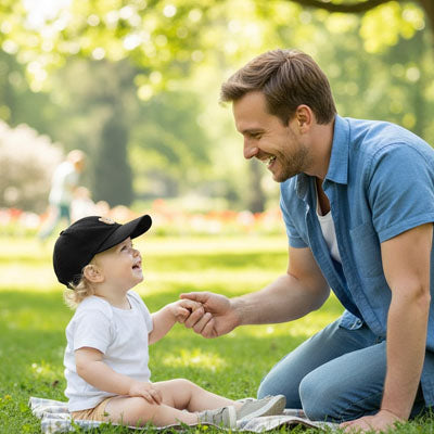 casquette pour bebe papa bébé parc heureux