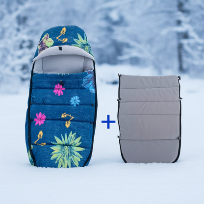 chanceliere bebe bleu floral avec système de fixation intelligent
