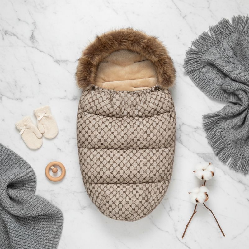 chanceliere hiver pour poussette en texture nid d'abeilles