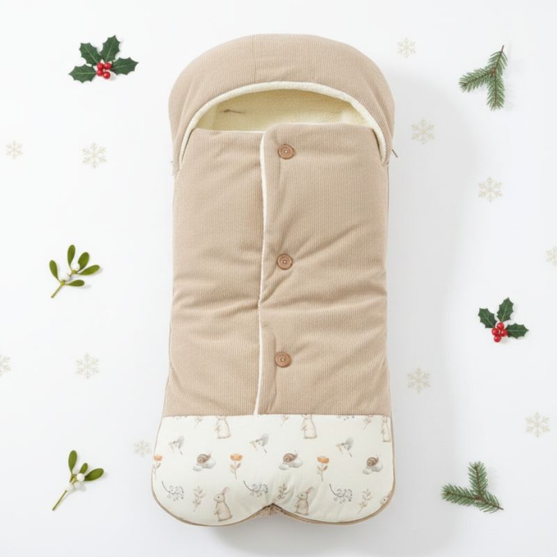 chanceliere pour poussette beige avec polyvalence saisonnière