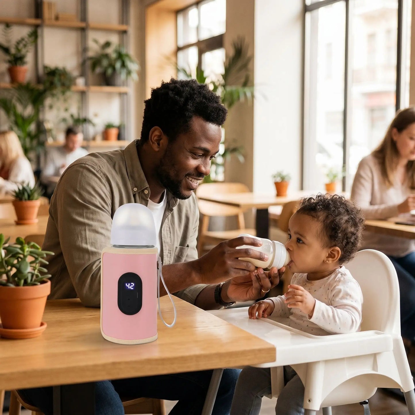 chauffe biberon nomade compact papa bébé restaurant