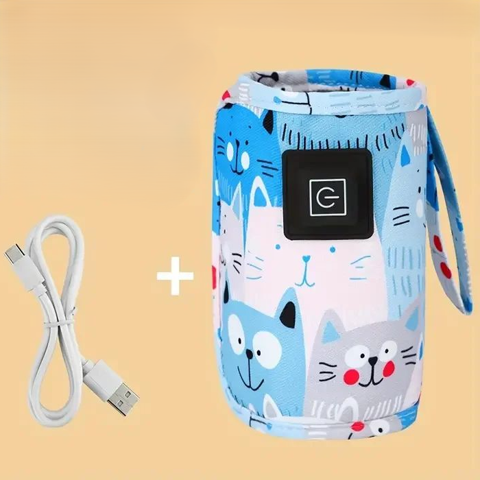 chauffe-biberon portable USB rechargeable bleu