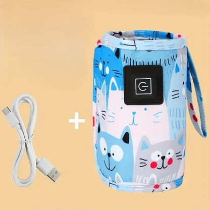 chauffe-biberon portable USB rechargeable bleu