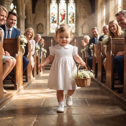 chaussure bebe marche dans une église pendant mariage