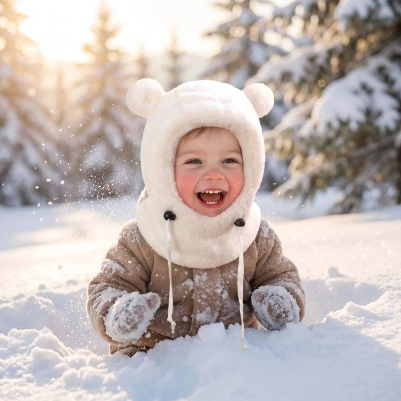 confort optimal des cagoules bebe fille blanc pendant hiver