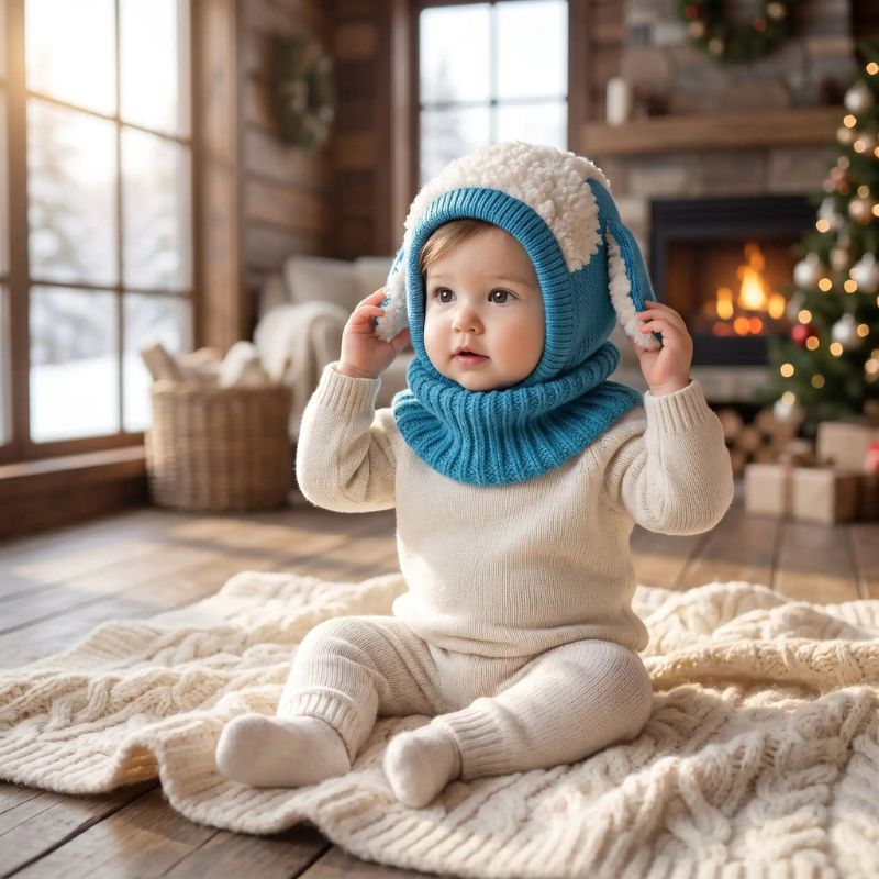 confort optimal du cagoule bébé fille bleu