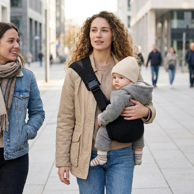 echarpe de portage lovin noir sortie en famille