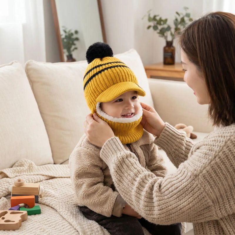 enfilage facile du cagoule bébé garçon jaune