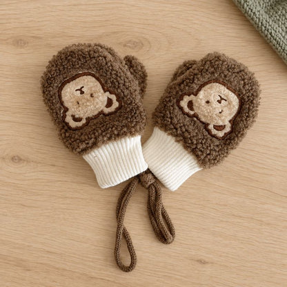 moufle bébé antiperte marron contre le froid