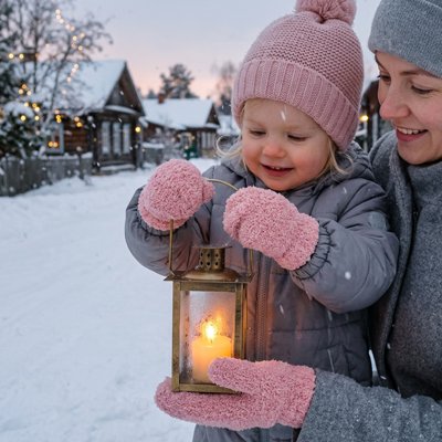 Moufle bebe avec matière en pelucheuse