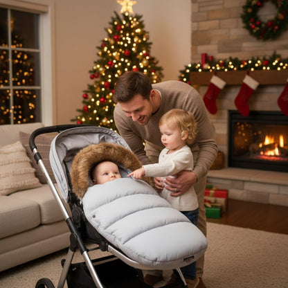 noël avec bébé dans chanceliere pour poussette universelle