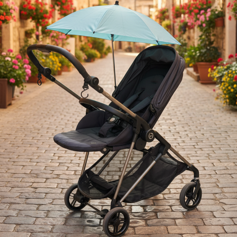 ombrelle poussette universelle orientable pour protection solaire optimale