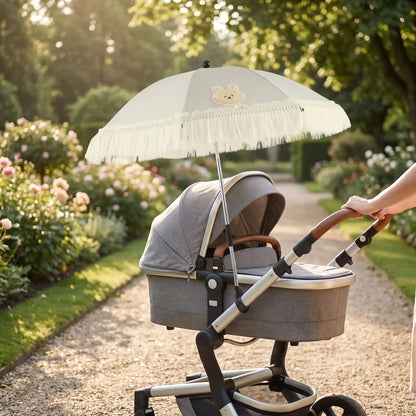ombrelles pour poussette offrant protection solaire au bébé pendant promenade