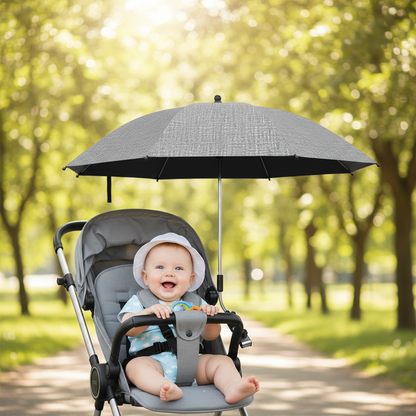 ombrelles poussette protégeant bébé du soleil au parc